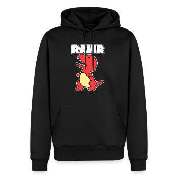Dinosaurier Dino Rawr Geschenk vintage Tier rot - Männer Premium Bio Hoodie - Schwarz - Vorne - Nico (187cm)