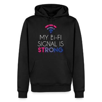 Bi-Fi - Bisexual - Gay Pride - Bi - Geschenk - Männer Premium Bio Hoodie - Schwarz - Vorne - Nico (187cm)