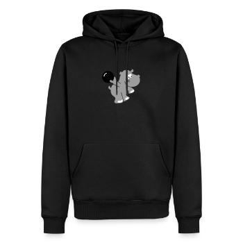 Bowling Hippo - Kegeln Nilpferd Geschenk - Männer Premium Bio Hoodie - Schwarz - Vorne - Nico (187cm)