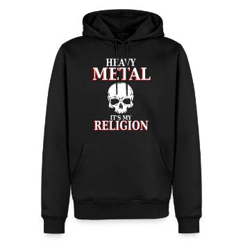 Heavy Metal - C'est ma religion - nation headbang - Sweat à capuche Premium bio Homme - noir - Devant - Nico (187cm)