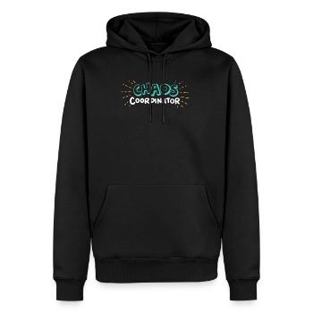 Coordinateur CHAOS - Sweat à capuche Premium bio Homme - noir - Devant - Nico (187cm)