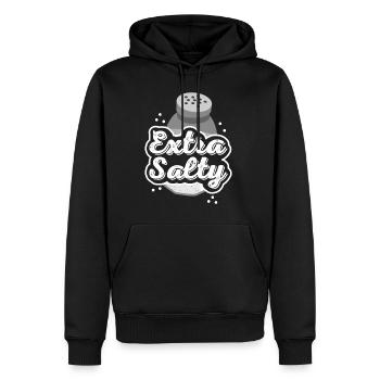 Extra Salty T-Shirt Funny Grumpy Angry Hater Salt - Men’s Premium Organic Hoodie - black - Front - Nico (187cm)