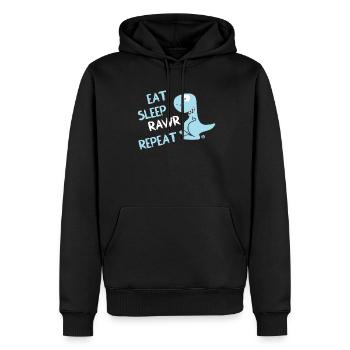 Eat Sleep Rawr Repeat T-Rex Dinosaur Funny - Men’s Premium Organic Hoodie - black - Front - Nico (187cm)