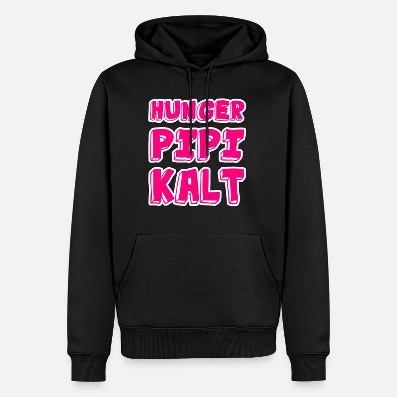 Hunger Pipi Kalt - Männer Premium Bio Hoodie - Schwarz