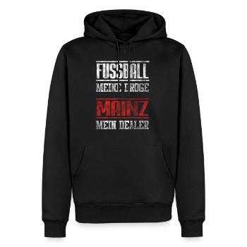 Fussball Meine Droge - Mainz Mein Dealer Geschenk - Männer Premium Bio Hoodie - Schwarz - Vorne - Nico (187cm)