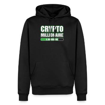 Crypto Millionaire Chargement numérique Blockchain HODL - Sweat à capuche Premium bio Homme - noir - Devant - Nico (187cm)