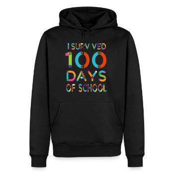 I survived 100 Days of School - Männer Premium Bio Hoodie - Schwarz - Vorne - Nico (187cm)