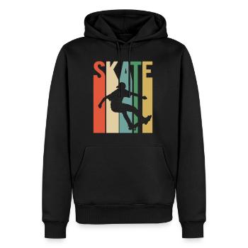 Planche à roulettes Planche à roulettes de patinage Skater Vintage - Sweat à capuche Premium bio Homme - noir - Devant - Nico (187cm)