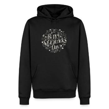 Happy St. Patricks Day T Shirt Vintage Geschenk - Männer Premium Bio Hoodie - Schwarz - Vorne - Nico (187cm)