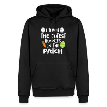 Ich unterrichte die süßesten Häschen im Patch Ostern - Männer Premium Bio Hoodie - Schwarz - Vorne - Nico (187cm)