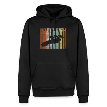 Retro Bob Fahrer Bobsleigh - Männer Premium Bio Hoodie - Schwarz - Vorne - Nico (187cm)