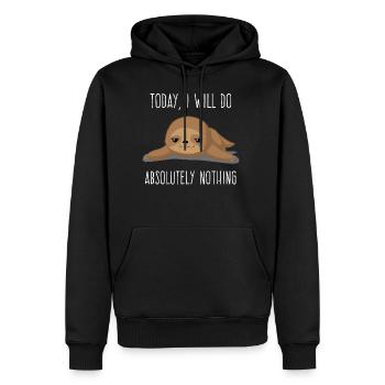 Lazy - Do not - Sloth - Lazy - Gift - Men’s Premium Organic Hoodie - black - Front - Nico (187cm)