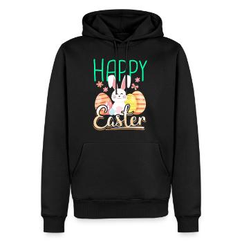 Happy easter gift easter bunny easter eggs cartoon - Men’s Premium Organic Hoodie - black - Front - Nico (187cm)