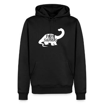 Papasaurus - Männer Premium Bio Hoodie - Schwarz - Vorne - Nico (187cm)