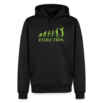 Evolution - Golf - Humour - Divertissement - Cadeau - Sweat à capuche Premium bio Homme - noir - Devant - Nico (187cm)