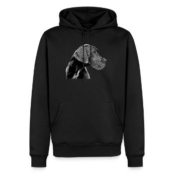 dogue allemand - Sweat à capuche Premium bio Homme - noir - Devant - Nico (187cm)