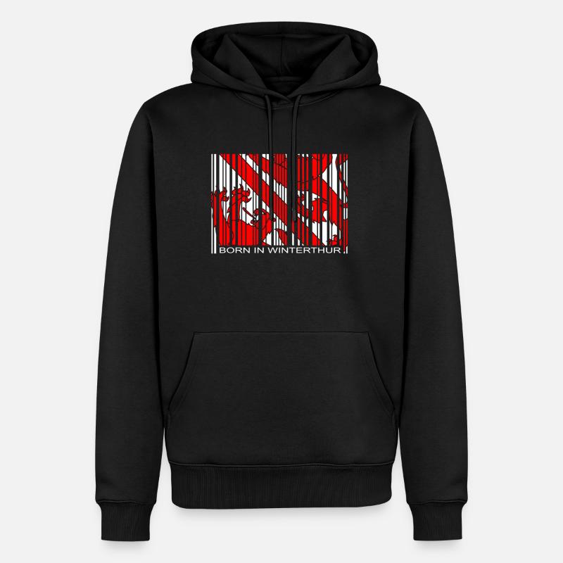 Born in Winterthur - Männer Premium Bio Hoodie - Schwarz