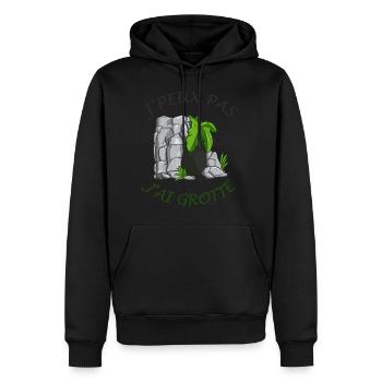 J'peux pas j'ai Grotte - Sweat à capuche Premium bio Homme - noir - Devant - Nico (187cm)