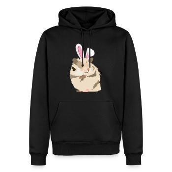 Hamster avec des oreilles de lapin de Pâques Funny Pascha - Sweat à capuche Premium bio Homme - noir - Devant - Nico (187cm)