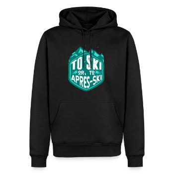 To Ski Or To Après Ski Skiing Gift Winter - Men’s Premium Organic Hoodie - black - Front - Nico (187cm)