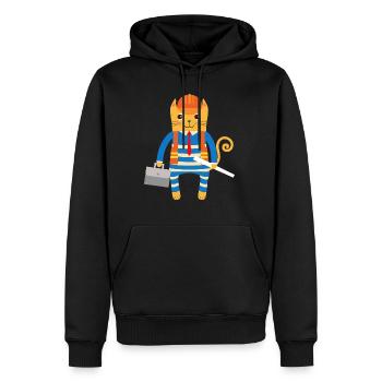 Ingenieur oder Architekt Katze - Männer Premium Bio Hoodie - Schwarz - Vorne - Nico (187cm)