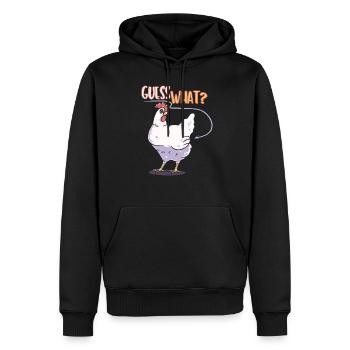 Guess what Huhn lustig Geschenk kreativ lustig süß - Männer Premium Bio Hoodie - Schwarz - Vorne - Nico (187cm)