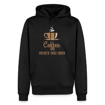 Kaffee - Sucht - Kaffeetasse - Kaffeepott - Coffee - Männer Premium Bio Hoodie - Schwarz - Vorne - Nico (187cm)