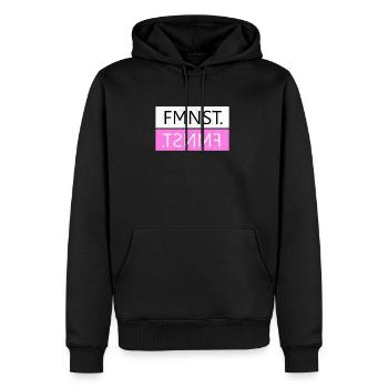 Feminist - FMNST. Design Statement & Gift Idea - Men’s Premium Organic Hoodie - black - Front - Nico (187cm)