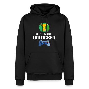 Niveau débloqué 3 cadeau de jeu de joueur de classe - Sweat à capuche Premium bio Homme - noir - Devant - Nico (187cm)