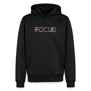 Fokussiere deinen Blick. - Männer Premium Bio Hoodie - Schwarz - Vorne - Nico (187cm)
