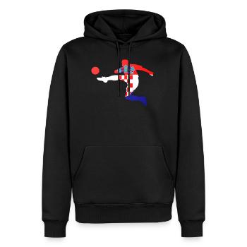 Fußball Bundesliga Sport Kroatien Flagge Spieler - Männer Premium Bio Hoodie - Schwarz - Vorne - Nico (187cm)