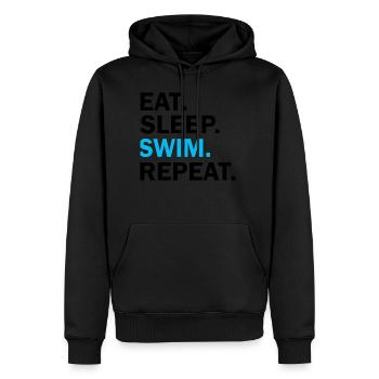 Eat Sleep Swim Repeat - Männer Premium Bio Hoodie - Schwarz - Vorne - Nico (187cm)