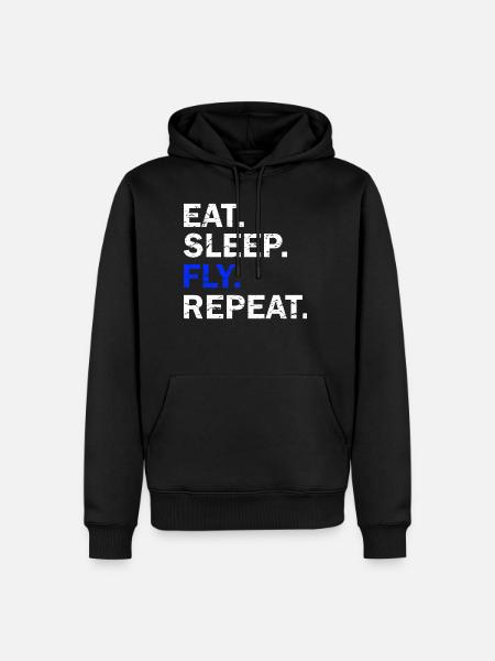 Eat Sleep Fly Répéter - Sweat à capuche Premium bio Homme - noir