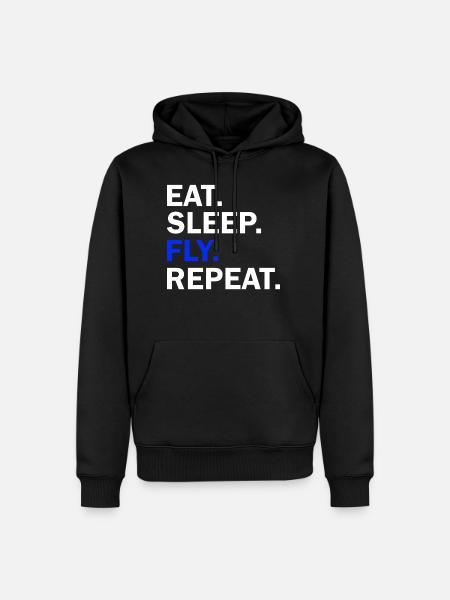 Eat Sleep Fly Repeat - Men’s Premium Organic Hoodie - black