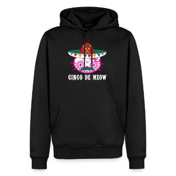 Kitty Sugar Skull Sombrero Schnurrbart Cinco De Miau - Männer Premium Bio Hoodie - Schwarz - Vorne - Nico (187cm)
