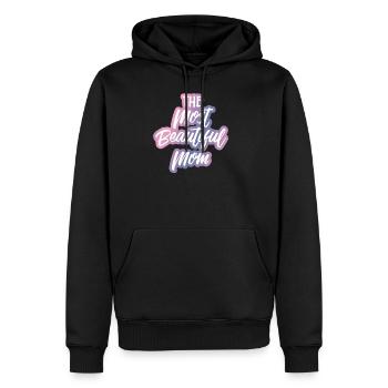 Fête des mères - - Mère maman - mère - maman - cadeau - Sweat à capuche Premium bio Homme - noir - Devant - Nico (187cm)