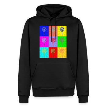 Pop Art - Sweat à capuche Premium bio Homme - noir - Devant - Nico (187cm)