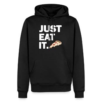 Just Eat It Pizza Essen Coole Fast Food Geschenk - Männer Premium Bio Hoodie - Schwarz - Vorne - Nico (187cm)