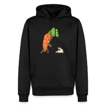 Ostern Cartoon Karotte Hase Osterhase Geschenk - Männer Premium Bio Hoodie - Schwarz - Vorne - Nico (187cm)