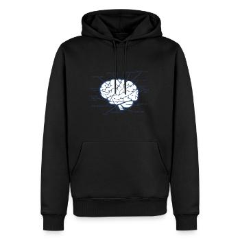 Cerveau Diagramme anatomique médical biologie cadeau - Sweat à capuche Premium bio Homme - noir - Devant - Nico (187cm)