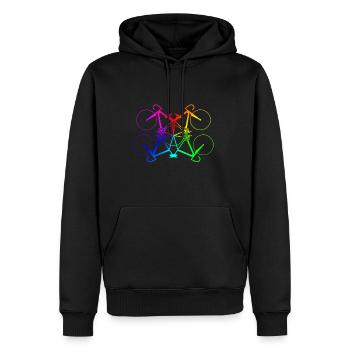 vélos Rainbow - Route cadeau Fixie - Sweat à capuche Premium bio Homme - noir - Devant - Nico (187cm)