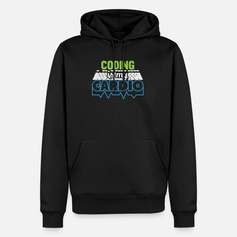PROGRAMMERS Coding est mon développeur Cardio Funny - Sweat à capuche Premium bio Homme - noir