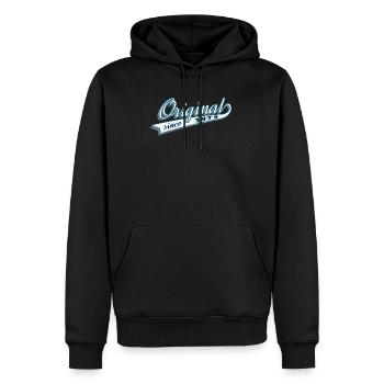 D'origine depuis 1979 idée cadeau cadeau cadeau - Sweat à capuche Premium bio Homme - noir - Devant - Nico (187cm)