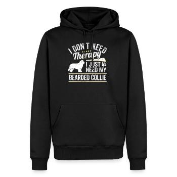 Bearded Collie Dog Owner Cool Dog Lover Gift - Men’s Premium Organic Hoodie - black - Front - Nico (187cm)