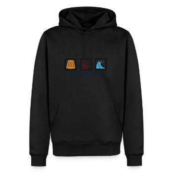 4E38A3C7 7F51 4AE2 8DB2 D392A13B913A - Sweat à capuche Premium bio Homme - noir - Devant - Nico (187cm)