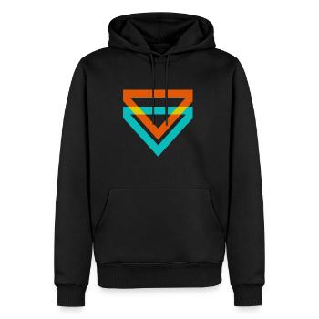 Triangular triangles are a kind of illusion - Men’s Premium Organic Hoodie - black - Front - Nico (187cm)
