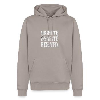 Anti AfD FckAfD Nazis Recht Gegen Rassismus Links - Männer Premium Bio Hoodie - Taupe - Vorne - Nico (187cm)