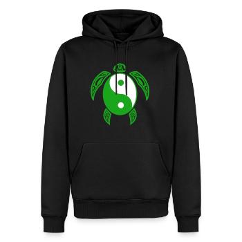 Yin Yang Schildkröte Lustiges chinesisches Tai Chi-Symbol cool - Männer Premium Bio Hoodie - Schwarz - Vorne - Nico (187cm)