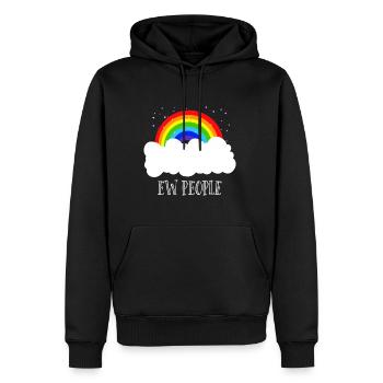Ew People Rainbow Cloud Funny Sarcastic - Men’s Premium Organic Hoodie - black - Front - Nico (187cm)