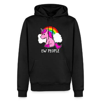 Ew-Leute-rosa Einhorn und Regenbogen-lustiger sarkastischer - Männer Premium Bio Hoodie - Schwarz - Vorne - Nico (187cm)